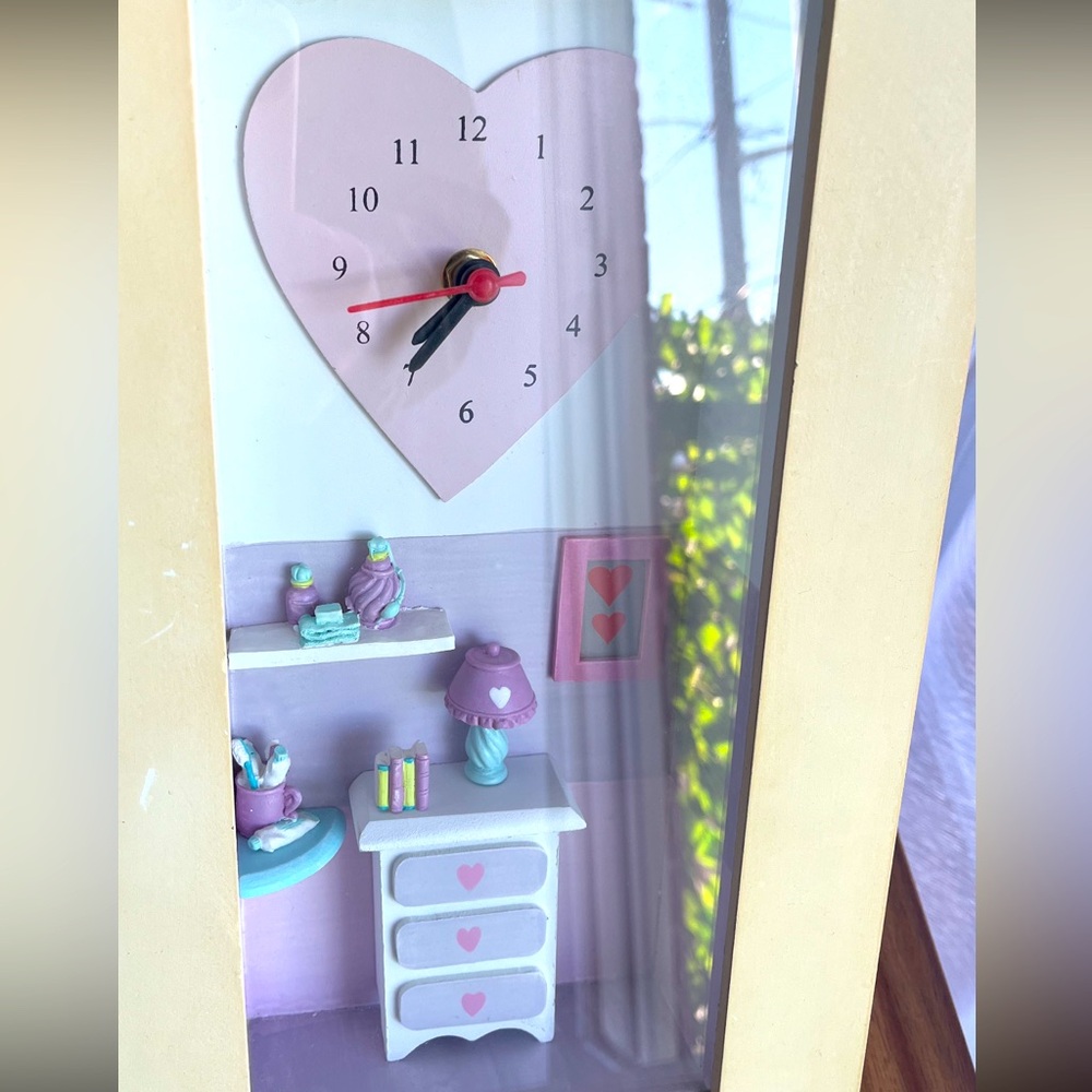 ~Vintage 3D Rectangular Scene Box Wall Clock Decor🎀